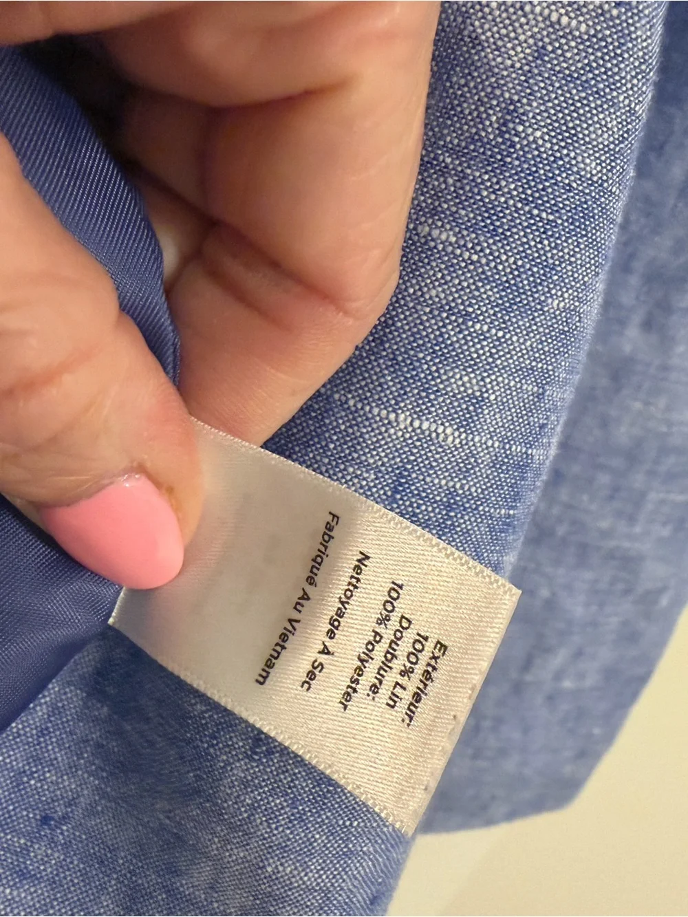 Talbots Light Blue Linen-Blend Notch Lapel Blazer - Picture 4 of 11